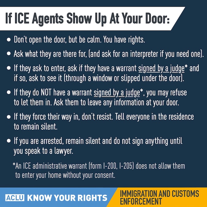 What to do if ICE Agents show up at your door.