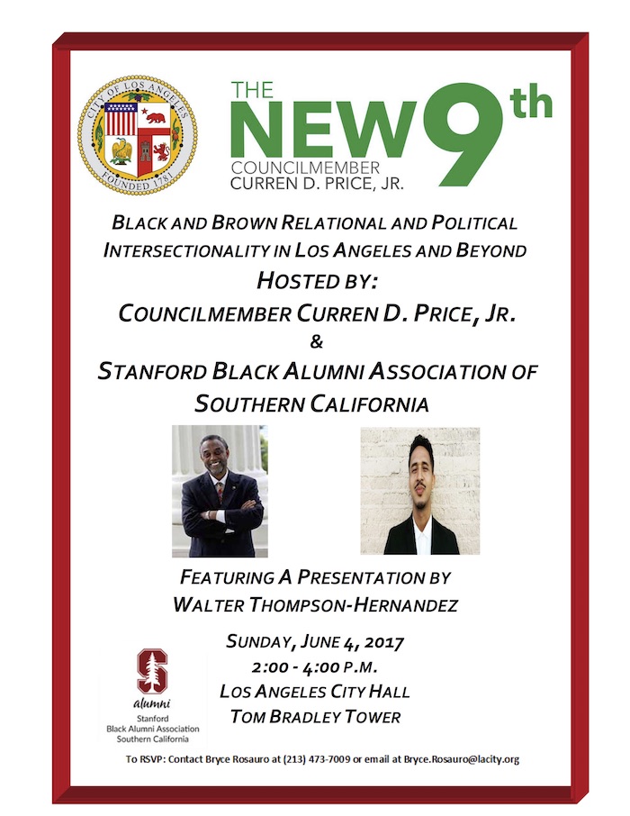 LOS ANGELES CITY COUNCILMAN CURREN PRICE TO HOST CONVERSATION ABOUT RACE AND POLITICS BETWEEN THE AFRICAN AMERICAN AND LATINO COMMUNITY