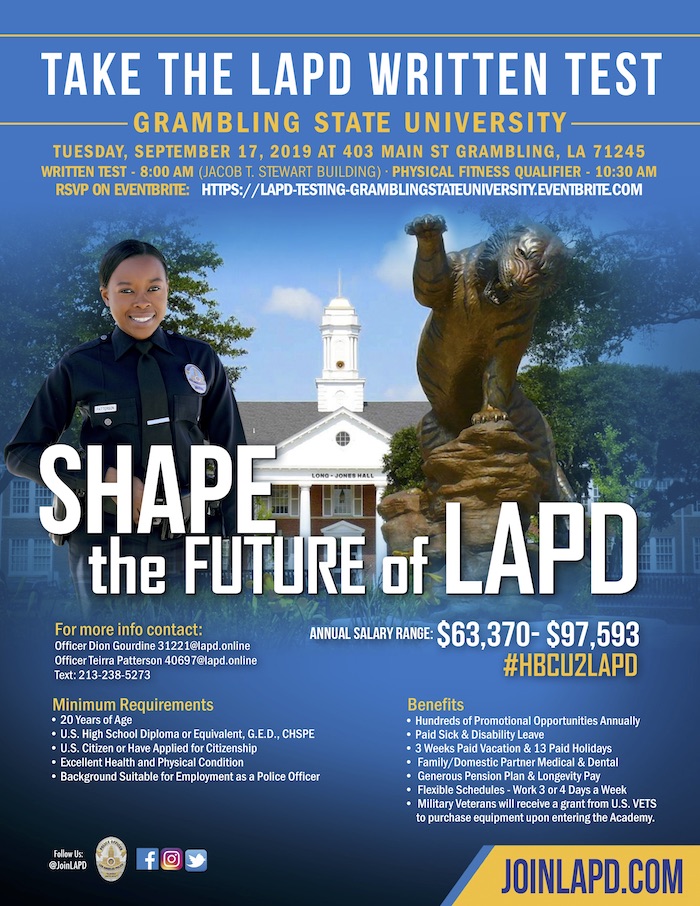 The Los Angeles Police Department, LAPD Hosts Hiring Seminar