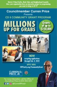COUNCILMEMBER CURREN PRICE PRESENTS CD9 Community Grant Program