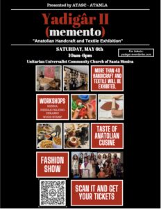 Yadigâr "memento" Exhibit Celebrating the Textiles and Handicrafts of Southeastern Anatolia, Turkey to be held on May 6